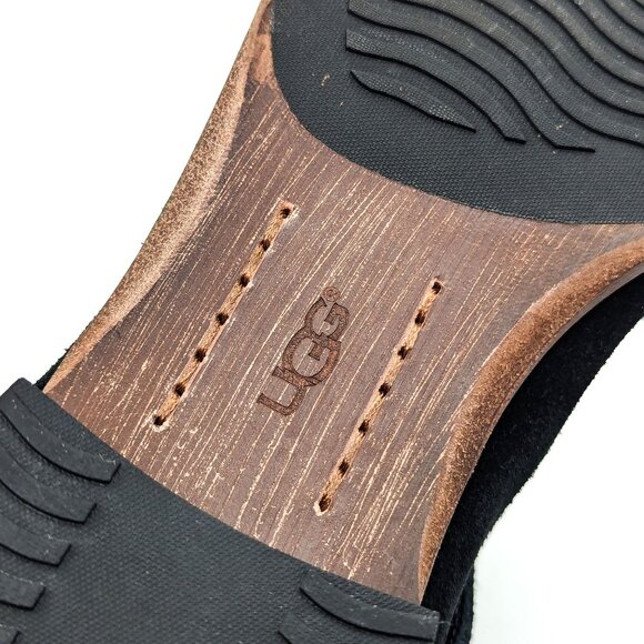 UGG Women Austin Black Suede Moto Buckle Biker Ankle Boots size 10 - Picture 6 of 11